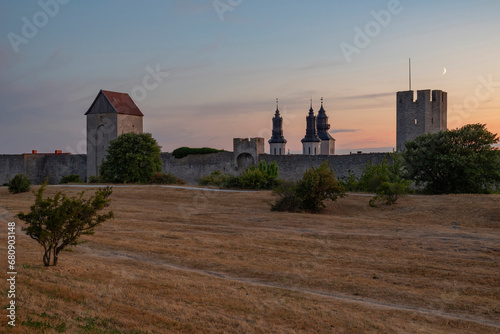 Castle at sunset in Visby,Sweden