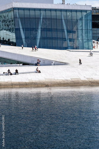 Oslo Opera house at waterfront in Oslo, Norway photo