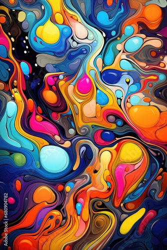 Abstract Art: A chaotic blend of colors and shapes for art admirers. Professional t-shirt design vector,