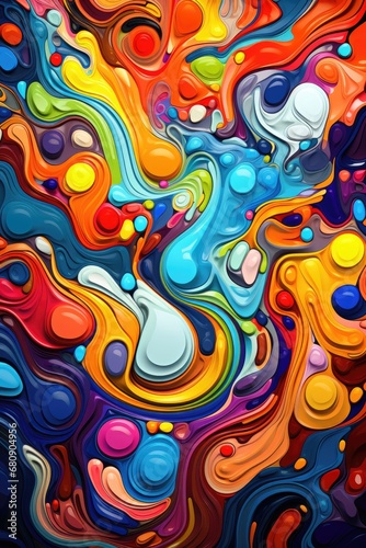 Abstract Art: A chaotic blend of colors and shapes for art admirers. Professional t-shirt design vector, © nongluk w