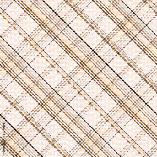 Check Plaid Seamless Pattern, Diagonal Gingham In White, Brown Multi Lumberjack Tartan Vector Pixel with Herringbone and Hounds Tooth