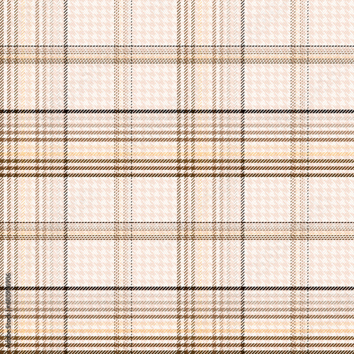 Check Plaid Seamless Pattern, Diagonal Gingham In White, Brown Multi Lumberjack Tartan Vector Pixel with Herringbone and Hounds Tooth