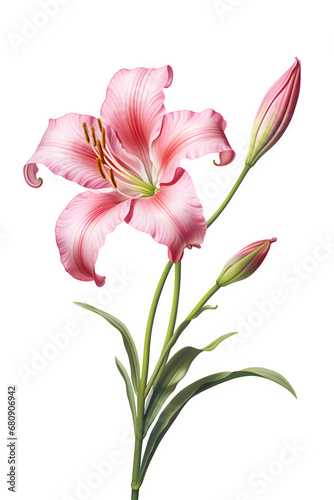 Day Lily flower in pink on transparent background