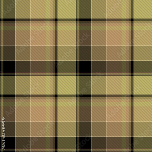 Check Plaid Seamless Pattern, Diagonal Gingham Lumberjack Vector Pixel in Black, Green, Camel Multi Mellow, Simple Tartan Background Graphic with Herringbone Line Grid