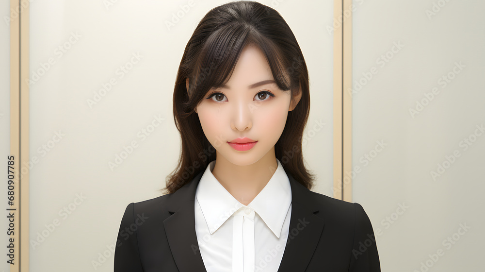オフィスで見つめる女性 オフィスで見つめる女性