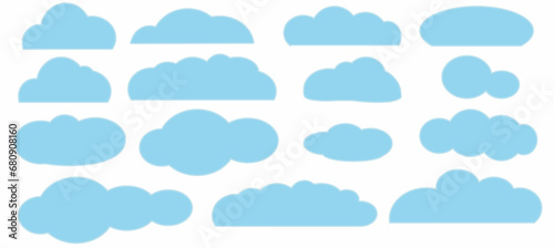 a set of cloud icons, a cloud symbol for the design of your website, logo, application. flat design style