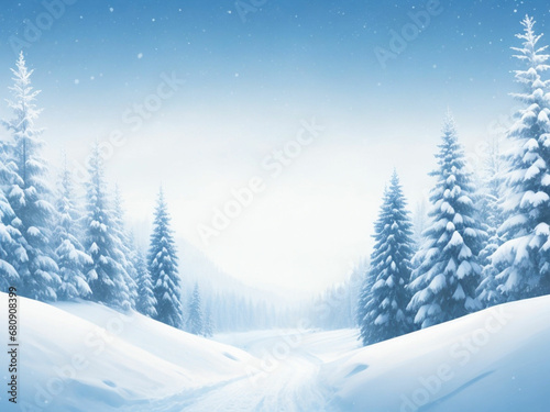 winter background in paper style © Mia