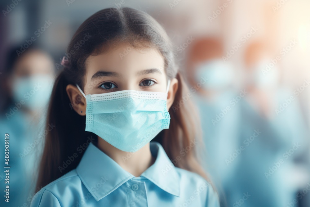students wearing mask and studying in the classroom. students wearing mask and studying in the classroom.