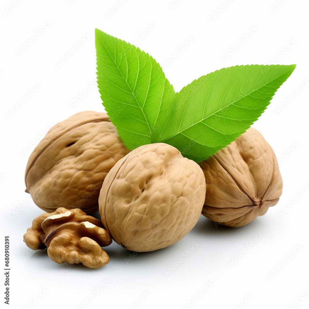 walnuts with leaves walnuts with leaves