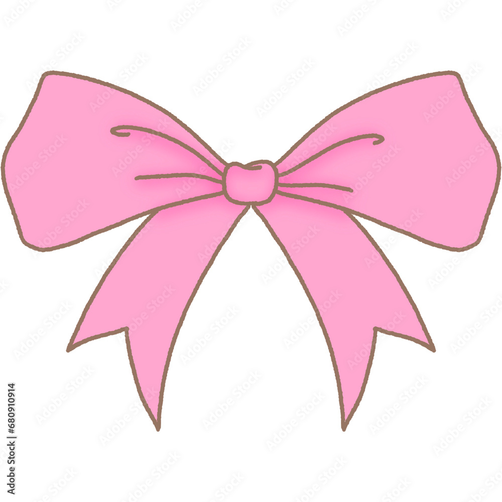 Φωτογραφία Minimal Pink Ribbon Bow line coloring valentine wedding birthday gift decoration