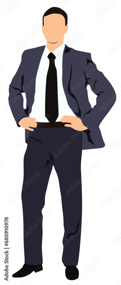 Man in business suit, full body portrait with confidence isolated background. Success, job satisfaction and career, male professional and corporate fashion.