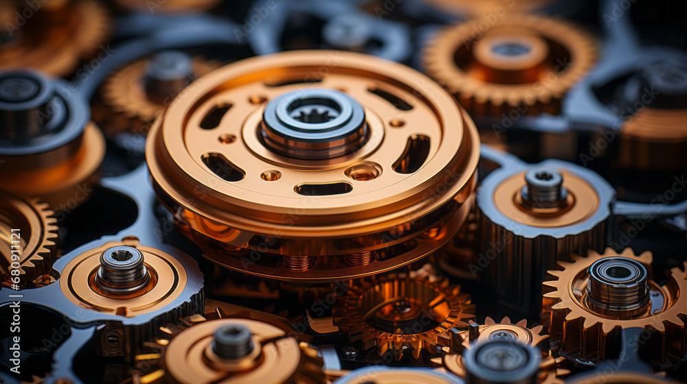 custom made wallpaper toronto digitalIntricate machinery with numerous gears in an industrial setting.