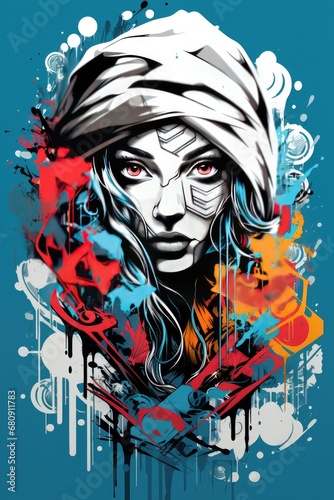 Street Art Rebel  Graffiti-style street art and rebellious messages. Professional tshirt design vector