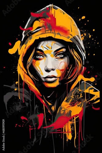 Street Art Rebel  Graffiti-style street art and rebellious messages. Professional tshirt design vector