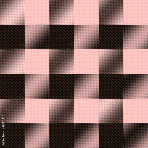 Check Plaid Seamless, in Famingo Pink, White, Black Tartan Simple Windowpane Classic Line Grid Pattern