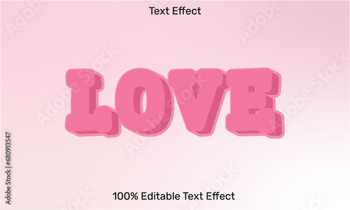 Love text effect in 3d
