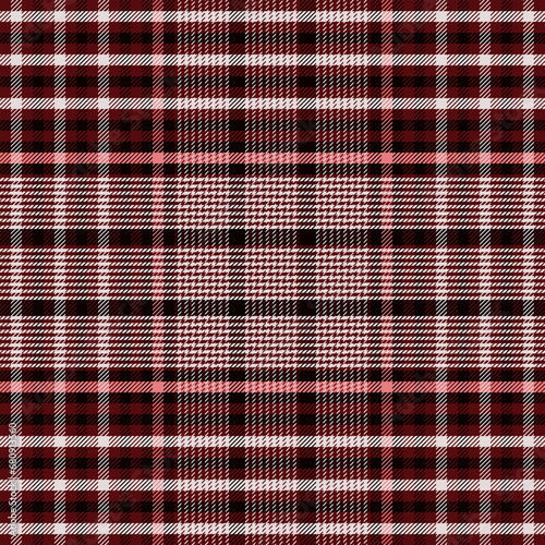 Check Plaid Seamless, Diagonal Gingham in Black, White, Maroon Colorful, Tartan Simple Windowpane Classic Line Grid Pattern