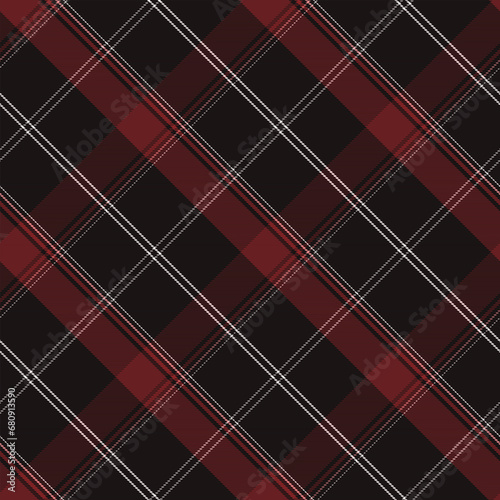 Check Plaid Seamless, Diagonal Gingham in Black, Maroon Multi, Tartan Simple Windowpane Classic Line Grid Pattern