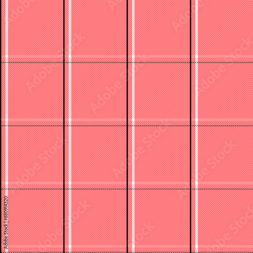 Check Plaid Seamless, in Famingo Pink, White, Black Tartan Simple Windowpane Classic Line Grid Pattern