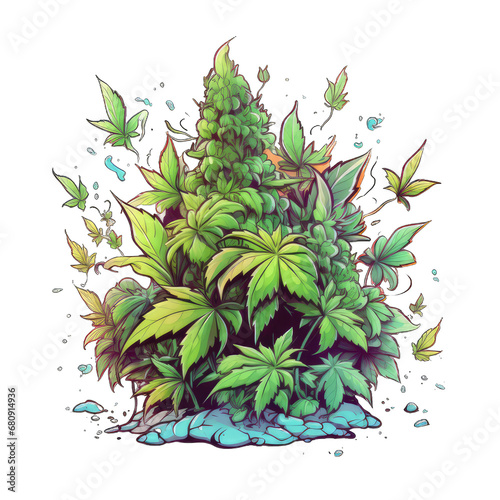 illustration of a marijuana plant