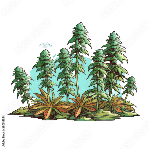 illustration of a marijuana plant