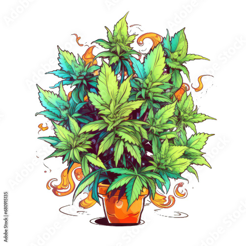 illustration of a marijuana plant