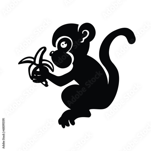 Monkey marmoset silhouette, symbol, vector illustration eps 10 photo