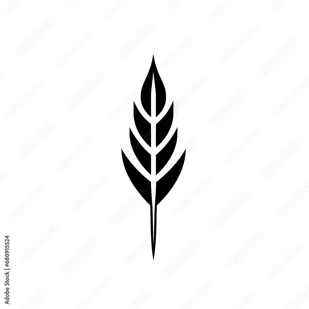 Tribal style arrow with feathers icon AI generative image