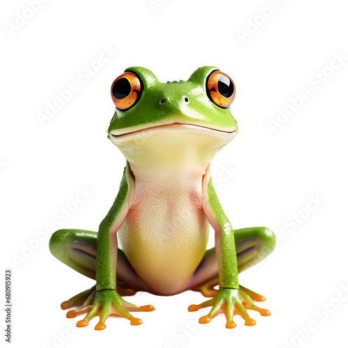Vivid Tree Frog Poised Elegantly, High-Resolution Image Perfect for Print on Demand Products, Captivating Wildlife Subject for POD Apparel and Decor