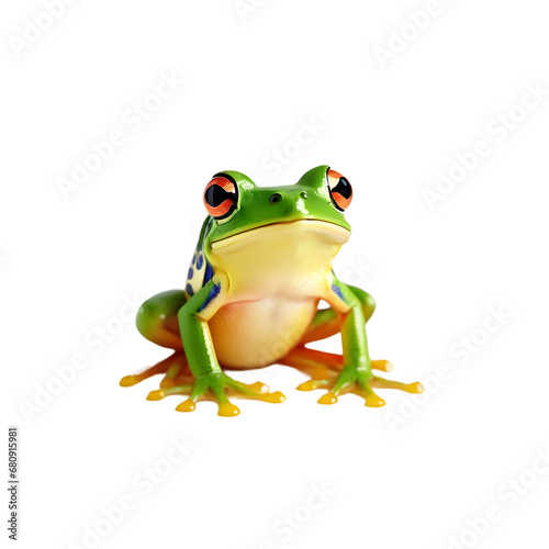 Vivid Tree Frog Poised Elegantly, High-Resolution Image Perfect for Print on Demand Products, Captivating Wildlife Subject for POD Apparel and Decor