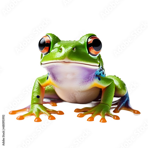 Vivid Tree Frog Poised Elegantly, High-Resolution Image Perfect for Print on Demand Products, Captivating Wildlife Subject for POD Apparel and Decor