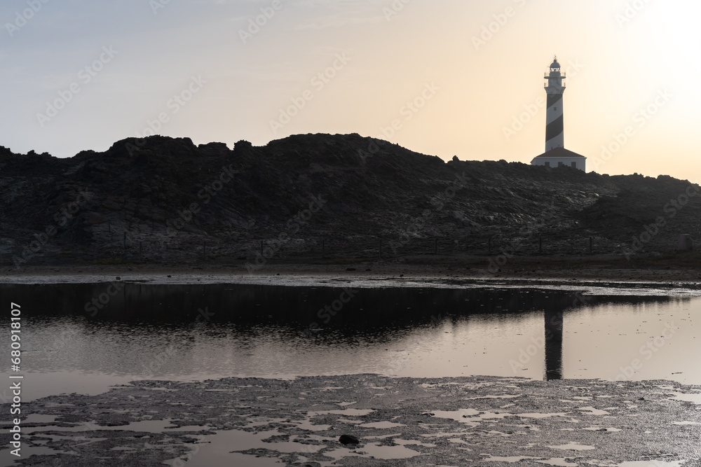 Favaritx lighthouse in Menorca island, Spain