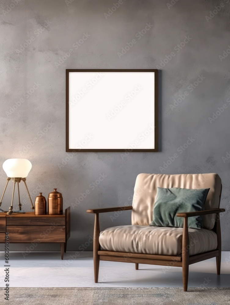 Modern Nordic style apartment with picture frame template Modern Nordic style apartment with picture frame template