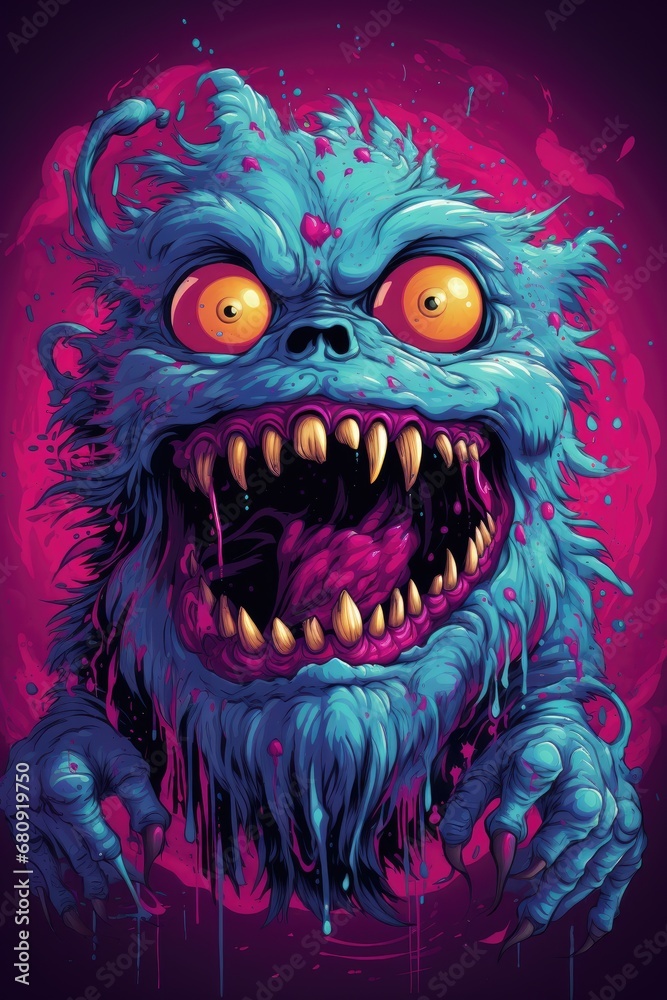 Ghost monster ,Professional t-shirt design vector