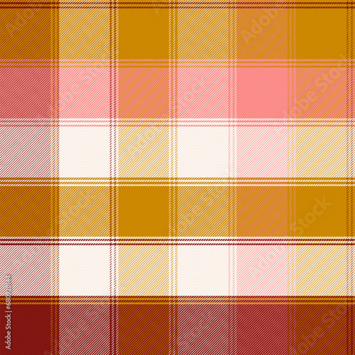 Diagonal Gingham Plaid Midi Skirt, Modern Design Seamless Checkered Texture of Classic Coat Tweed Maroon, Gold, White and Pink Colorful Background.