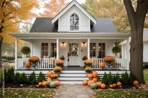 Charming Fall Cottage with Pumpkin Decor