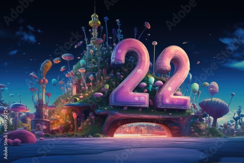2022 Happy New Year background. Happy New Year 2022. 3D illustration, the number 2024 design only sows 2024, AI Generated