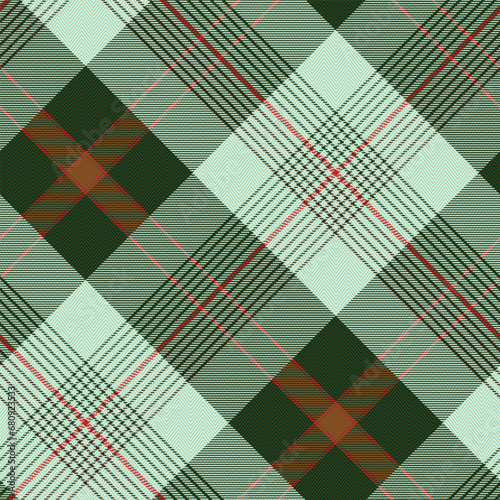 Diagonal Gingham Scottish Plaid, Stewart Dress Modern Tartan Seamless Pattern, Traditional Colors in Dark Green with Herringbone Line Grid