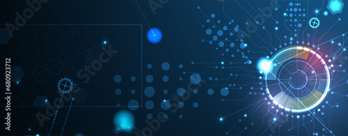 Technology Network Vector Background.. Science and technology presentation background. Big data connectivity software development wallpaper
