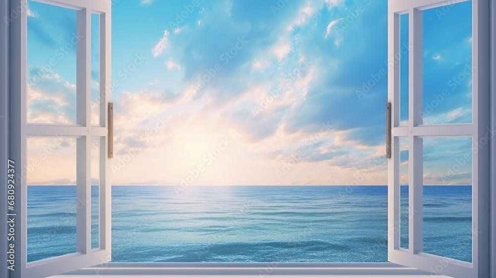Landscape sea view background. view from window Landscape sea view background. view from window