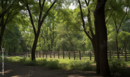 lots of big trees in the park