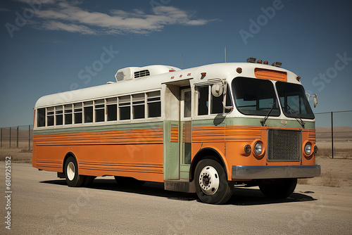 A prison bus with tinted windows is transporting inmates to a correctional facility, illustrating the journey from the court to incarceration