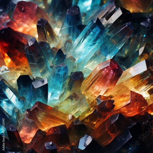 a group of colorful crystals