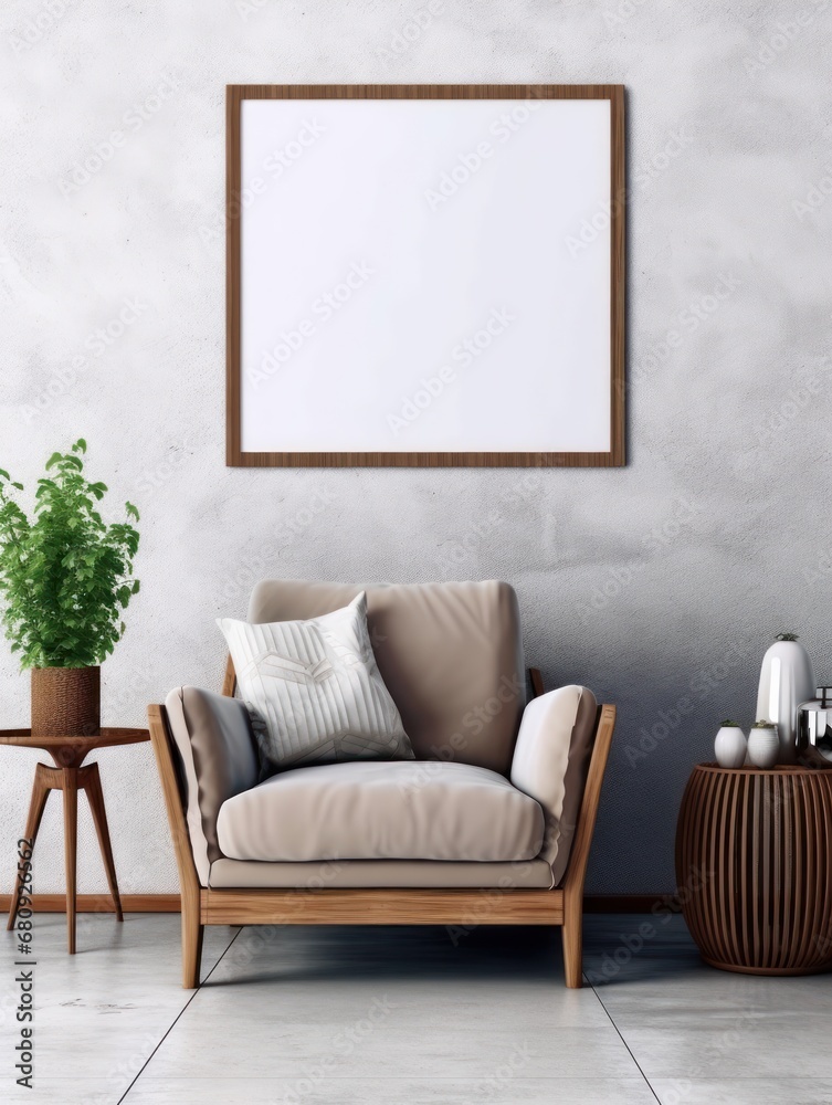 Modern Nordic style apartment with picture frame template Modern Nordic style apartment with picture frame template