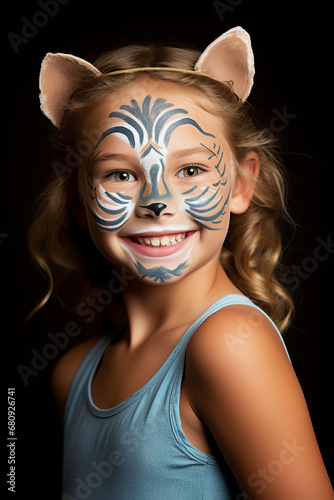 Smiling Kitty Delight  face paint © Maximilien
