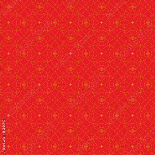Geometric set of seamless red and gold patterns. Simpless vector graphics