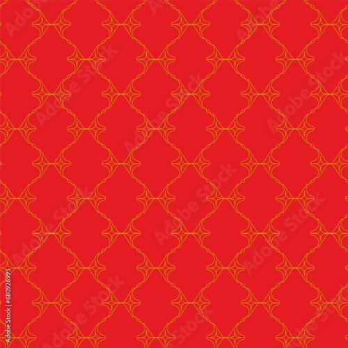 Geometric set of seamless red and gold patterns. Simpless vector graphics