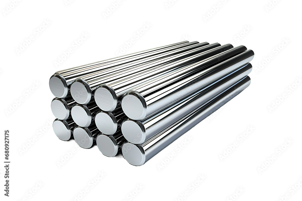 Stack of round bars isolated on a Transparent background. Generative AI Stack of round bars isolated on a Transparent background. Generative AI