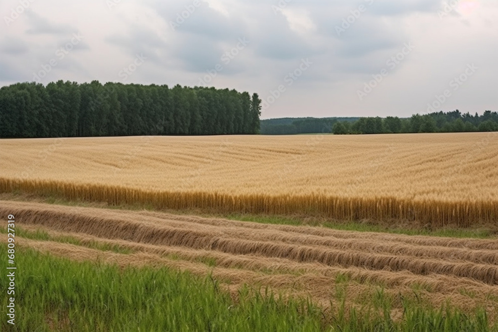 Agricultural field with wheat