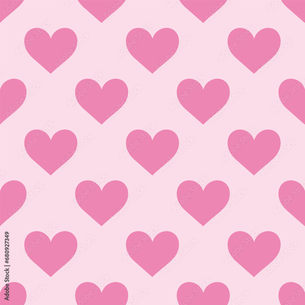 Seamless vector pattern with cute pink hearts. Y2k girly background. Valentine day concept. Template with love symbols for wrapping paper, wallpaper, cover, fabric design. Seamless vector pattern with cute pink hearts. Y2k girly background. Valentine day concept. Template with love symbols for wrapping paper, wallpaper, cover, fabric design.